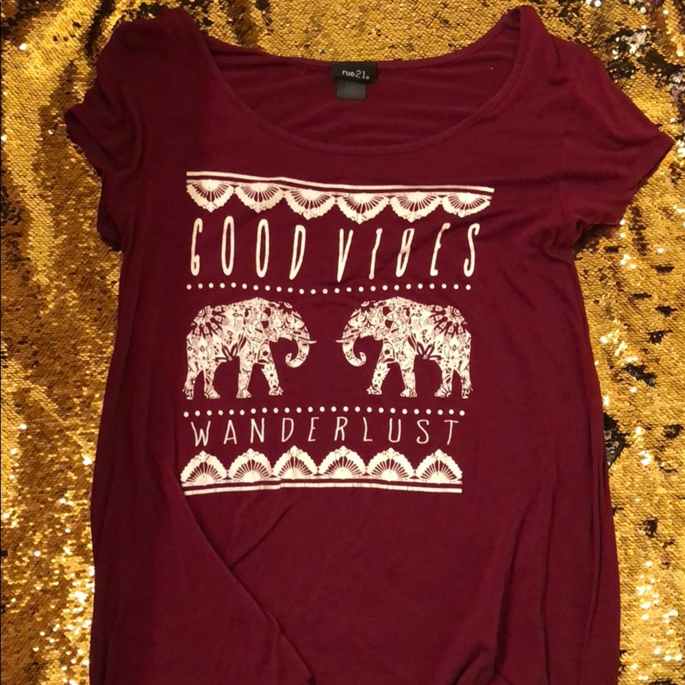 Maroon Good Vibes top